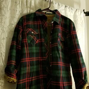 Flannel Sweater line with fleece/fur.